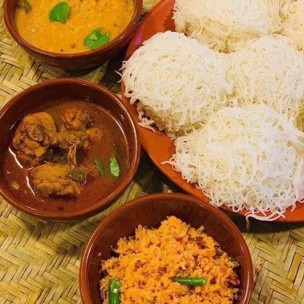 Idiyappam with Coconut Milk