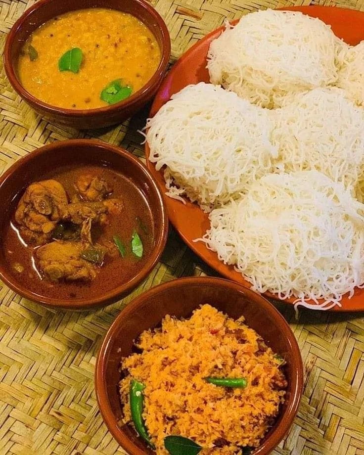 Idiyappam with Coconut Milk