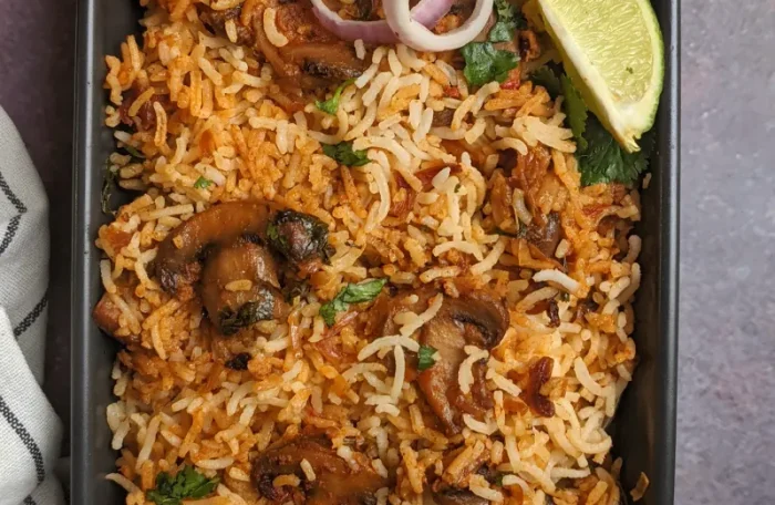 Hyderabadi Mushroom Biryani