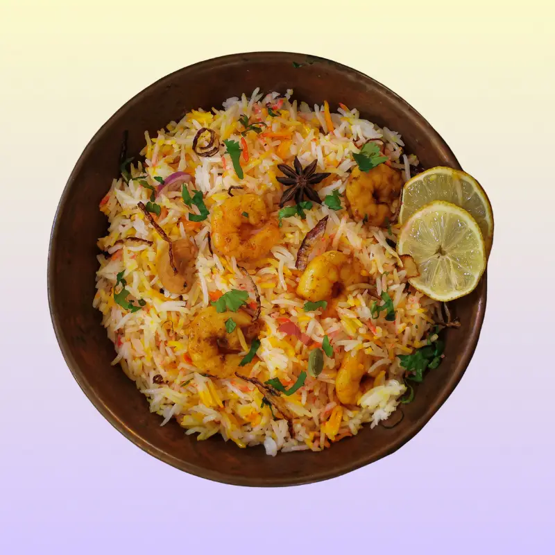 Hyderabadi Shrimp Biryani