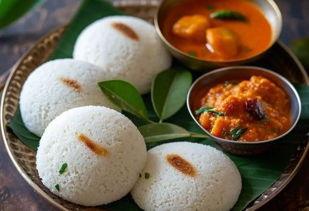 idly With Sambar & Chutney